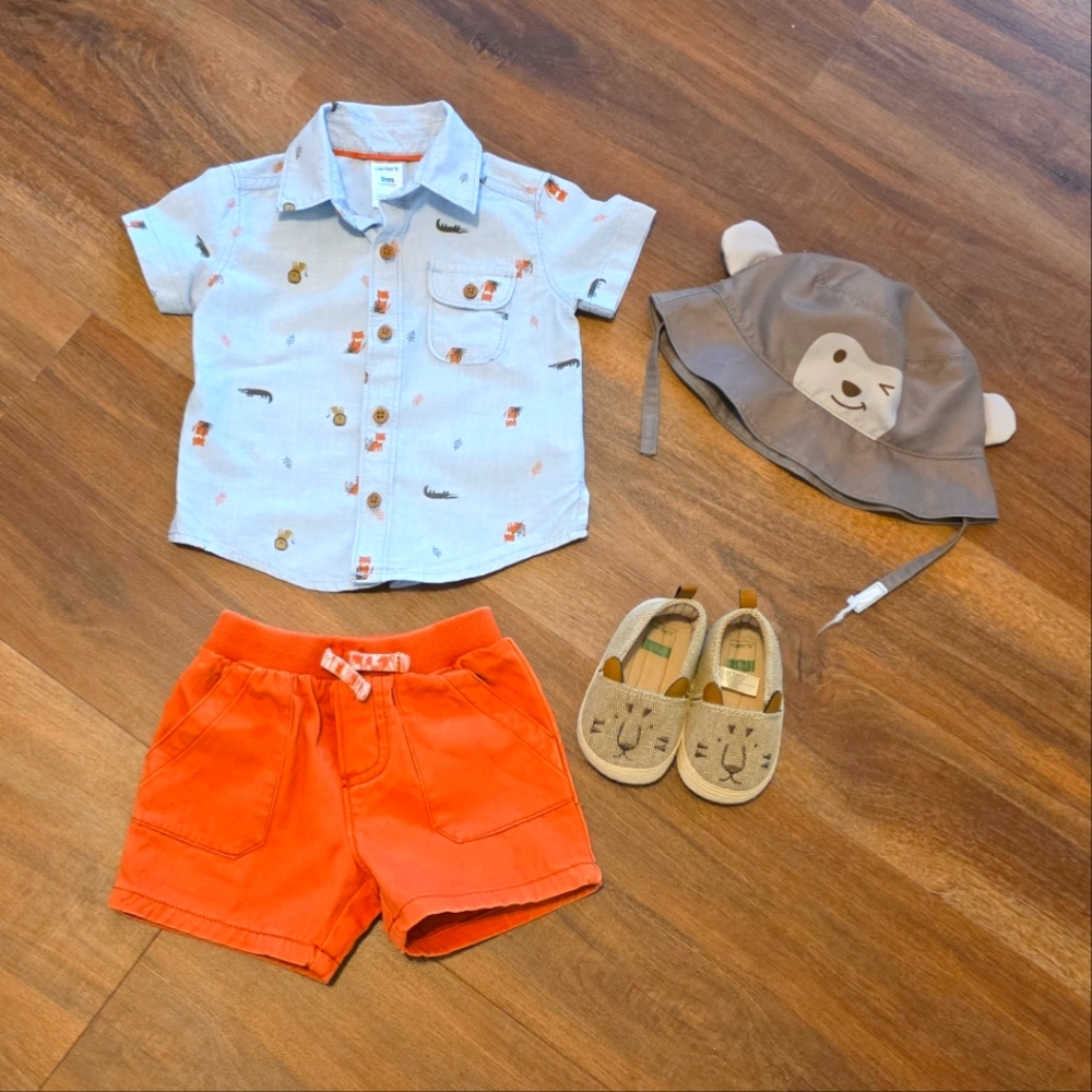 🐅Baby Zoo Jungle Animal Summer Outfit with Shoes & Hat🐒